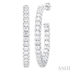 Pave Set Inside-Out Diamond Half Hoop Earrings