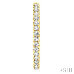 1 1/2 Ctw French Pave Set Round Cut Diamond Fashion Half Hoop Earrings in 14K Yellow Gold
