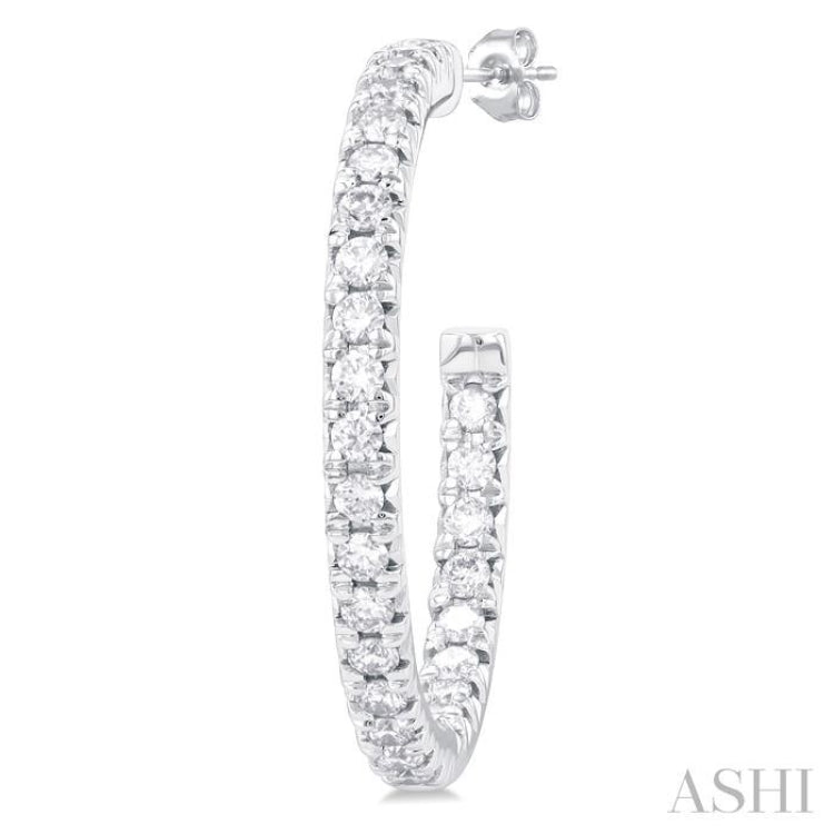 Pave Set Inside-Out Diamond Half Hoop Earrings