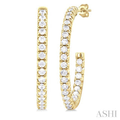 Pave Set Inside-Out Diamond Half Hoop Earrings