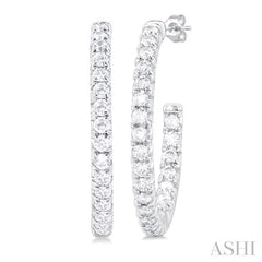 Pave Set Inside-Out Diamond Half Hoop Earrings