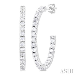 Pave Set Inside-Out Diamond Half Hoop Earrings