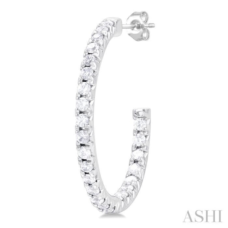 Pave Set Inside-Out Diamond Half Hoop Earrings