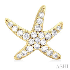 1/5 Ctw Petite Starfish Round Cut Diamond Fashion Stud Earrings in 10K Yellow Gold