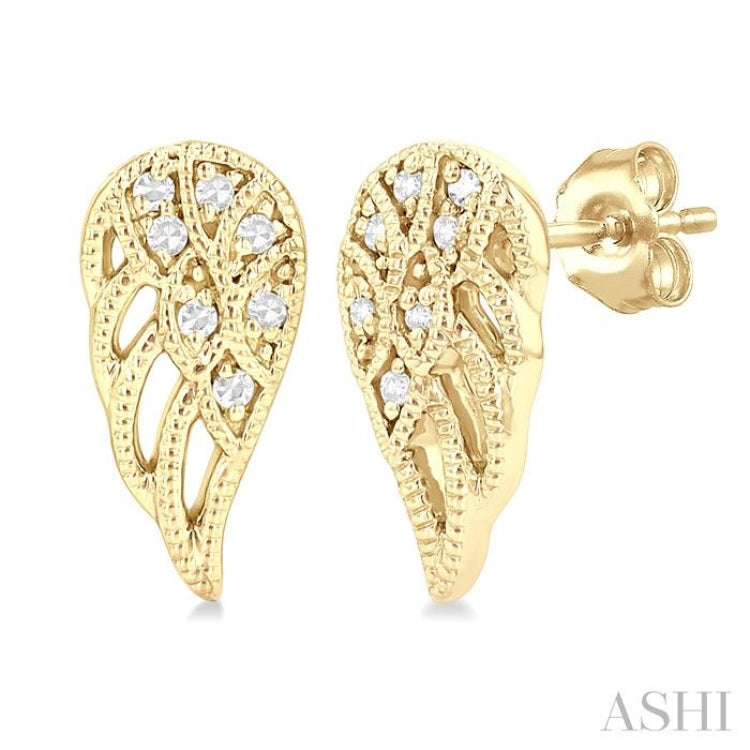 Angel Wings Petite Diamond Fashion Earrings