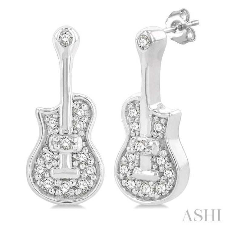 Guitar Petite Diamond Fashion Earrings