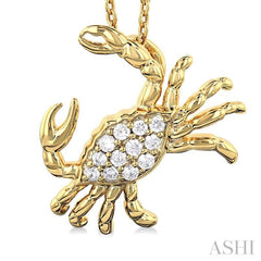 Crab Petite Diamond Fashion Pendant