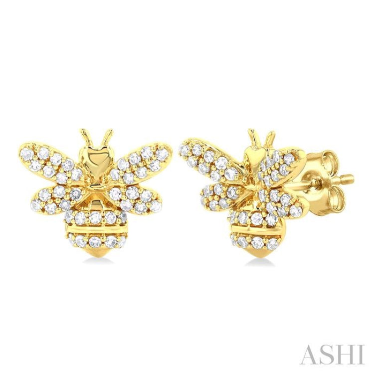 Bumble Bee Petite Diamond Fashion Earrings