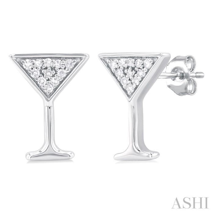 Martini Glass Petite Diamond Fashion Earrings