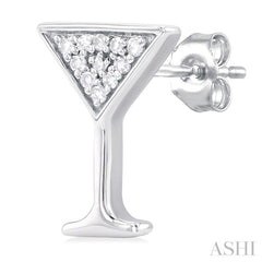 Martini Glass Petite Diamond Fashion Earrings