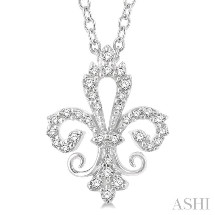 Fleur De Lis Petite Diamond Fashion Pendant