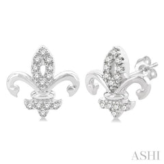 Fleur De Lis Petite Diamond Fashion Earrings