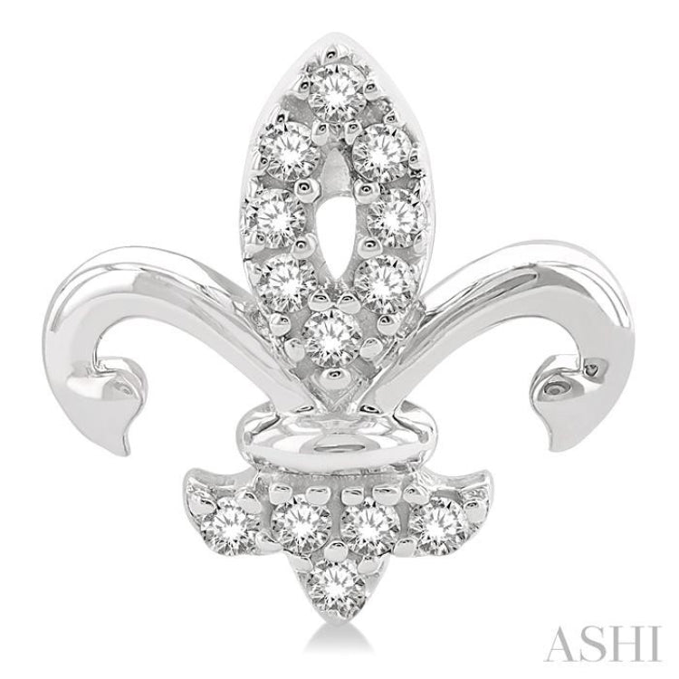 Fleur De Lis Petite Diamond Fashion Earrings