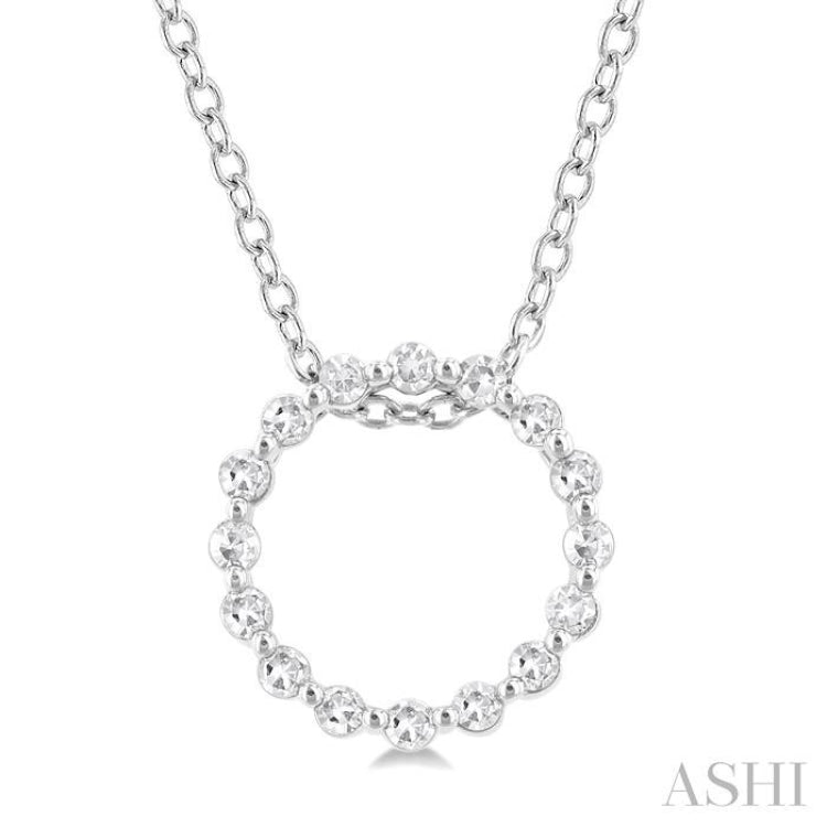 Silver Circle Diamond Pendant