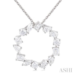 Mixed Shape Circle Diamond Fashion Pendant