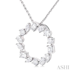 Mixed Shape Circle Diamond Fashion Pendant