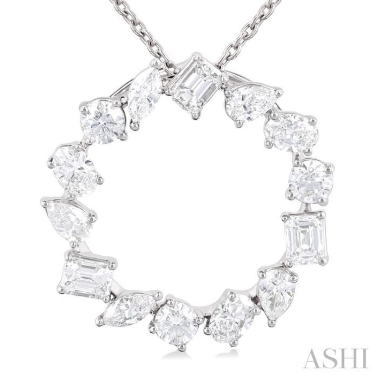 Mixed Shape Circle Diamond Fashion Pendant