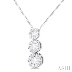 Round Shape Past Present & Future Lovebright Essential Diamond Pendant