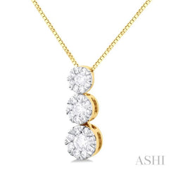 Round Shape Past Present & Future Lovebright Essential Diamond Pendant