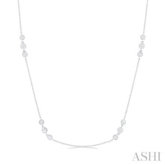 3 Stone Diamond Station Necklace