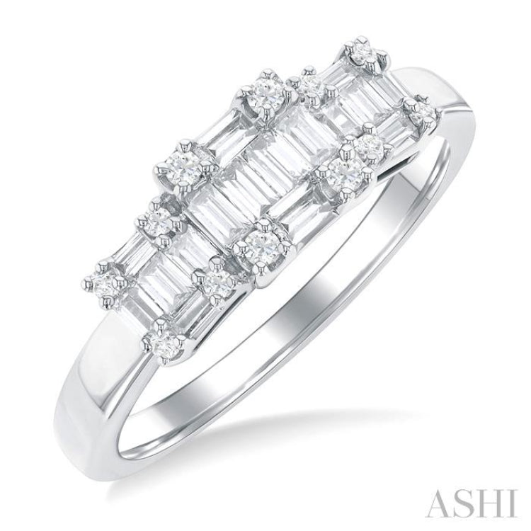 Princess Shape Past Present & Future Fusion Diamond Engagement Ring