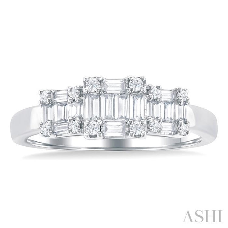 Princess Shape Past Present & Future Fusion Diamond Engagement Ring