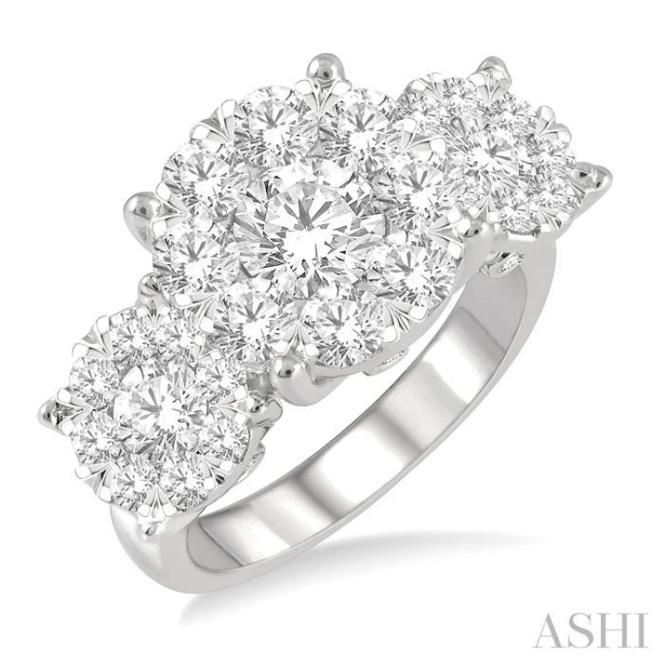 Round Shape Past Present & Future Lovebright Essential Diamond Engagement Ring