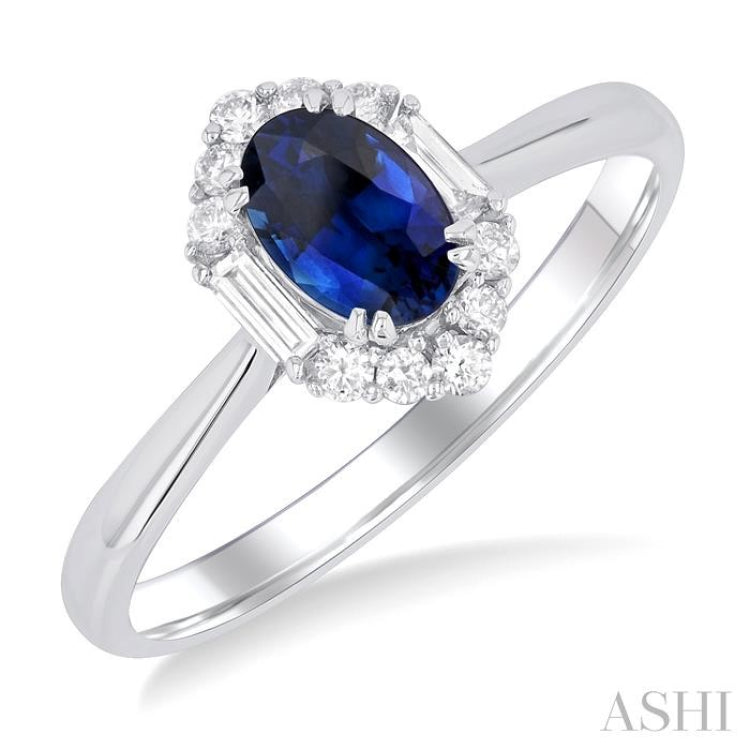 Oval Shape Gemstone & Halo Diamond Ring