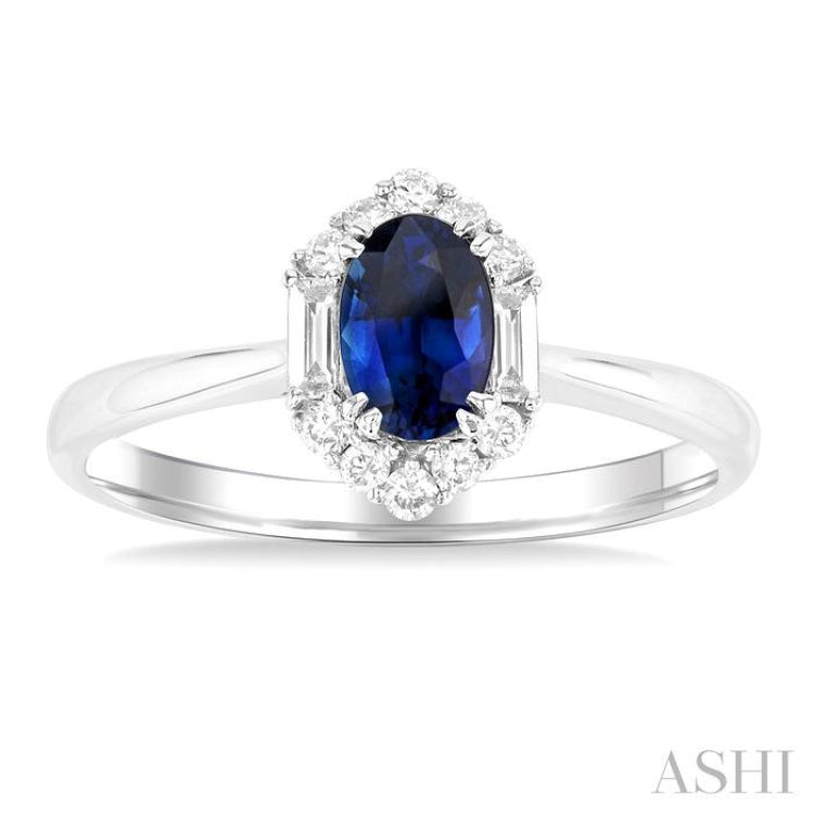 Oval Shape Gemstone & Halo Diamond Ring