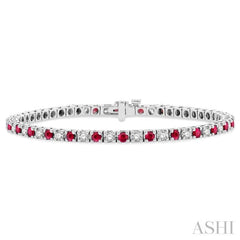 Alternate Gemstone & Diamond Tennis Bracelet