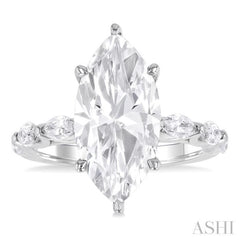 Marquise Shape Semi-Mount Diamond Engagement Ring