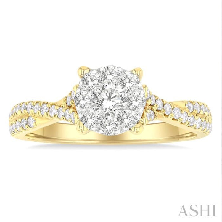 Round Shape Lovebright Diamond Engagement Ring