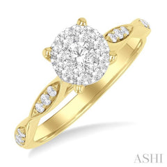 Round Shape Lovebright Diamond Engagement Ring