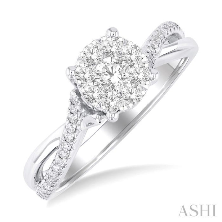 Round Shape Lovebright Diamond Engagement Ring