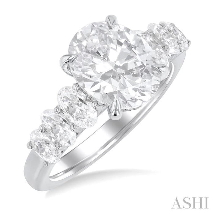 Oval Shape Semi-Mount Diamond Engagement Ring