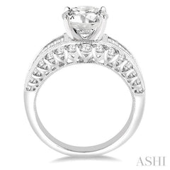 Round Shape Semi-Mount Diamond Engagement Ring