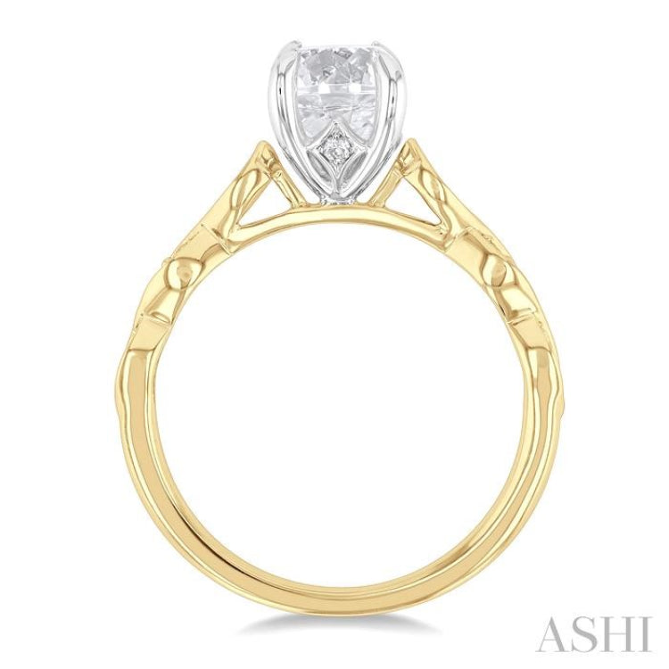 Round Shape Semi-Mount Diamond Engagement Ring