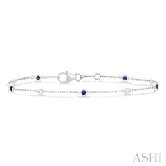 Gemstone & Diamond Station Chain Bracelet