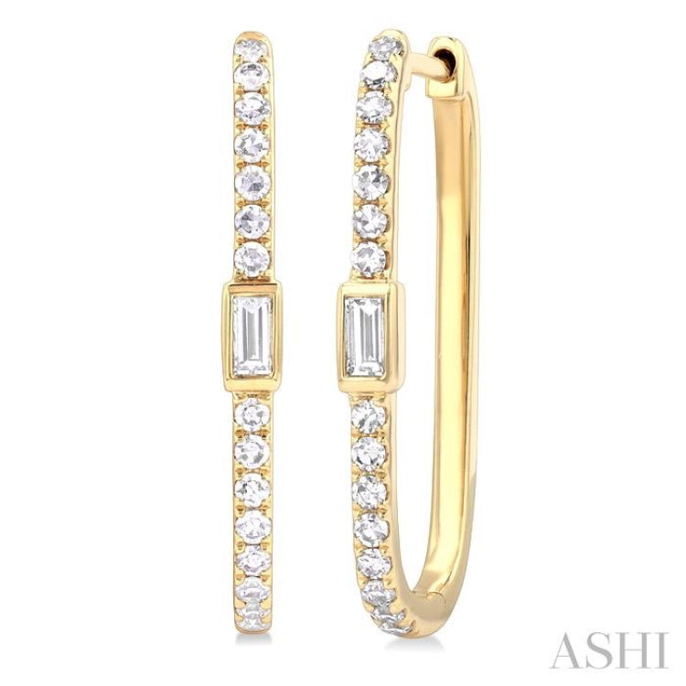 Baguette Diamond Hoop Earrings