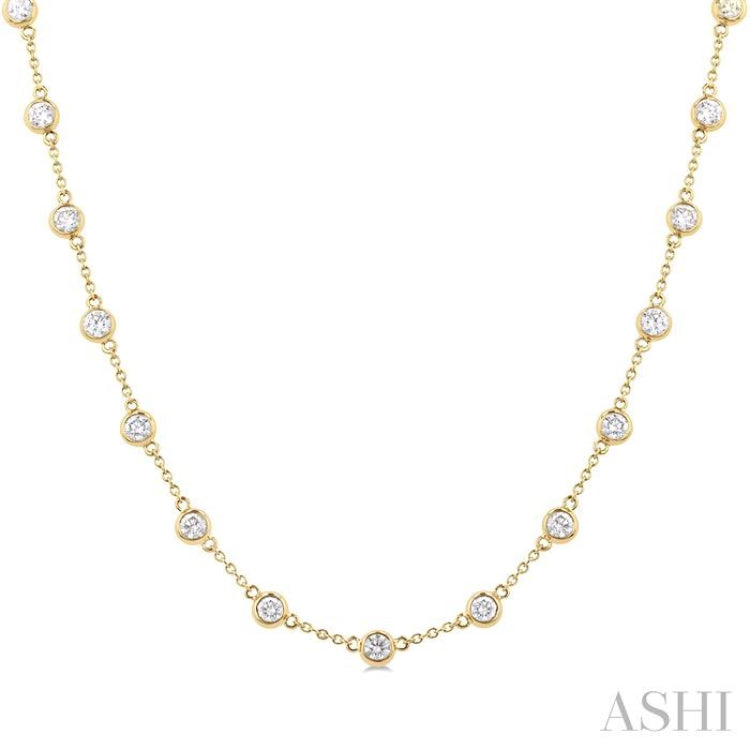 Bezel Set Diamond Station Necklace