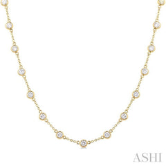 Bezel Set Diamond Station Necklace