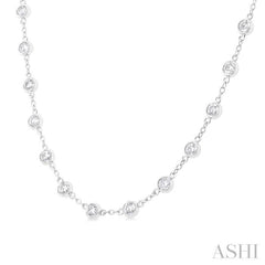 Bezel Set Diamond Station Necklace