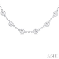 Bezel Set Diamond Station Necklace