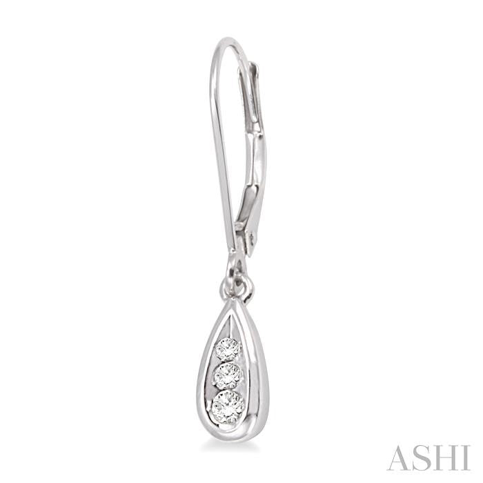 1/8 ctw Pear Shape Round Cut Diamond Earrings in 14K White Gold