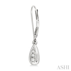 1/8 Ctw Pear Shape Round Cut Diamond Earrings in 14K White Gold