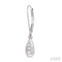 1/8 ctw Pear Shape Round Cut Diamond Earrings in 14K White Gold