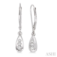 1/8 ctw Pear Shape Round Cut Diamond Earrings in 14K White Gold