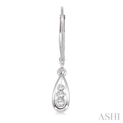 1/8 ctw Pear Shape Round Cut Diamond Earrings in 14K White Gold