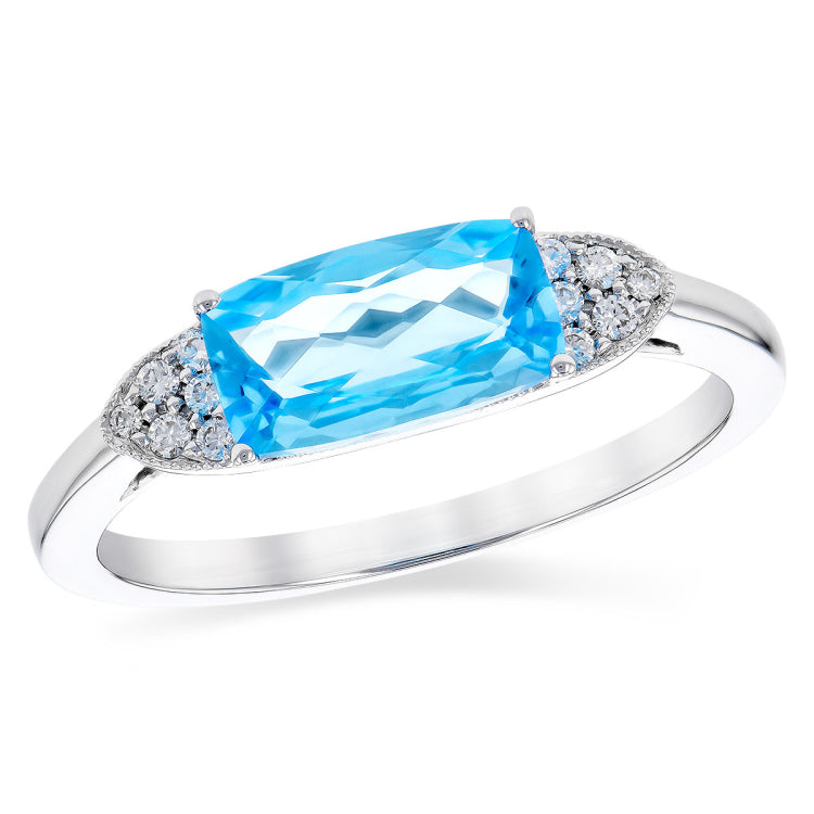 14KT Gold Ladies Blue Topaz Fashion Ring