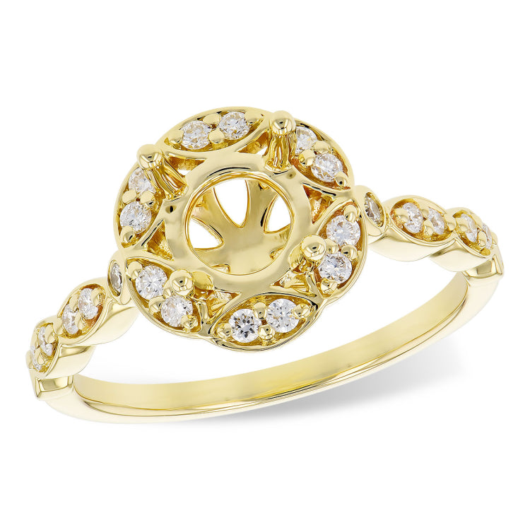 14KT Gold Diamond Semi-Mount Engagement Ring